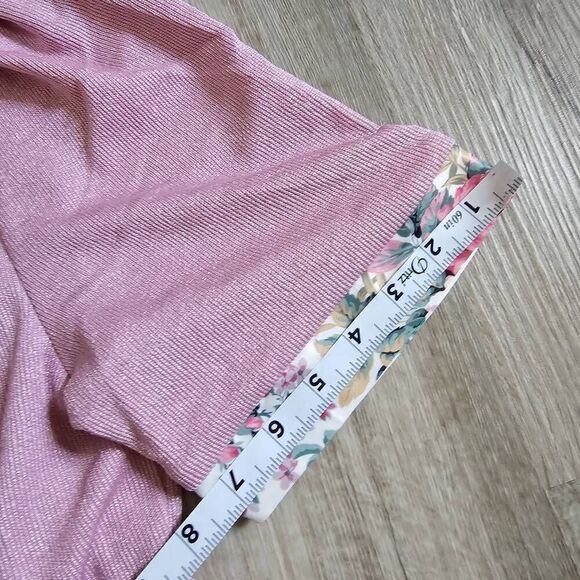 Leni Leni Vintage Made in USA Size 12 Women's Blouse Pink Floral - Picture 8 of 9